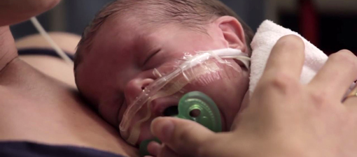 Baby and mother in NICU