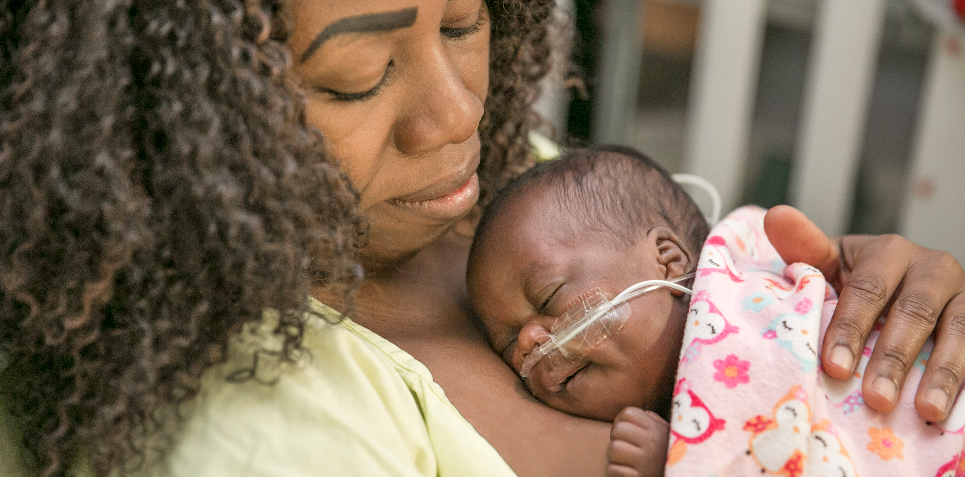 Mother and baby in NICU