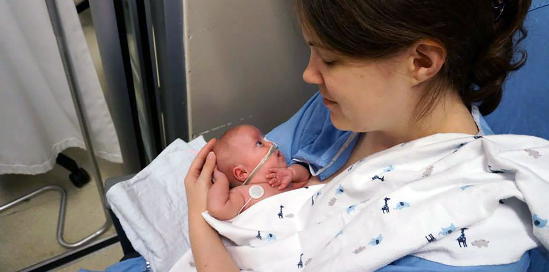 Mother and baby in NICU